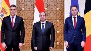 الرئيس السيسي يعقد جلسة مباحثات مع رئيسي وزراء أسبانيا وبلجيكا بالاتحادية