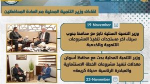 بالانفوجراف.. نشرة الحصاد الأسبوعي لرصد أنشطة وزارة التنمية المحلية