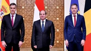 رئيسا وزراء بلجيكا وإسبانيا يعقدان مؤتمرا صحفيا أمام معبر رفح