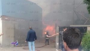 التوصيلات العشوائية تشعل النيران بحوش للماشية في سوهاج