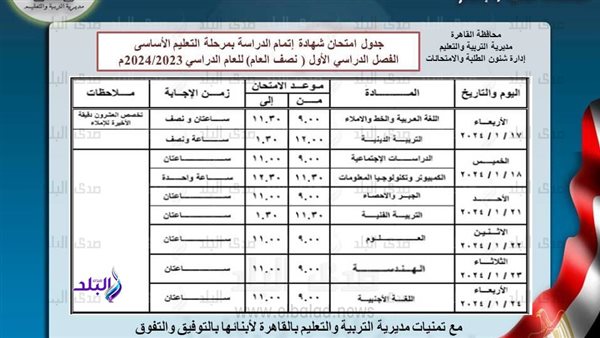 جداول امتحانات الفصل الدراسي الأول 2024 بالقاهرة تثير الجدل|وأمهات مصر: نطالب بتعديلها