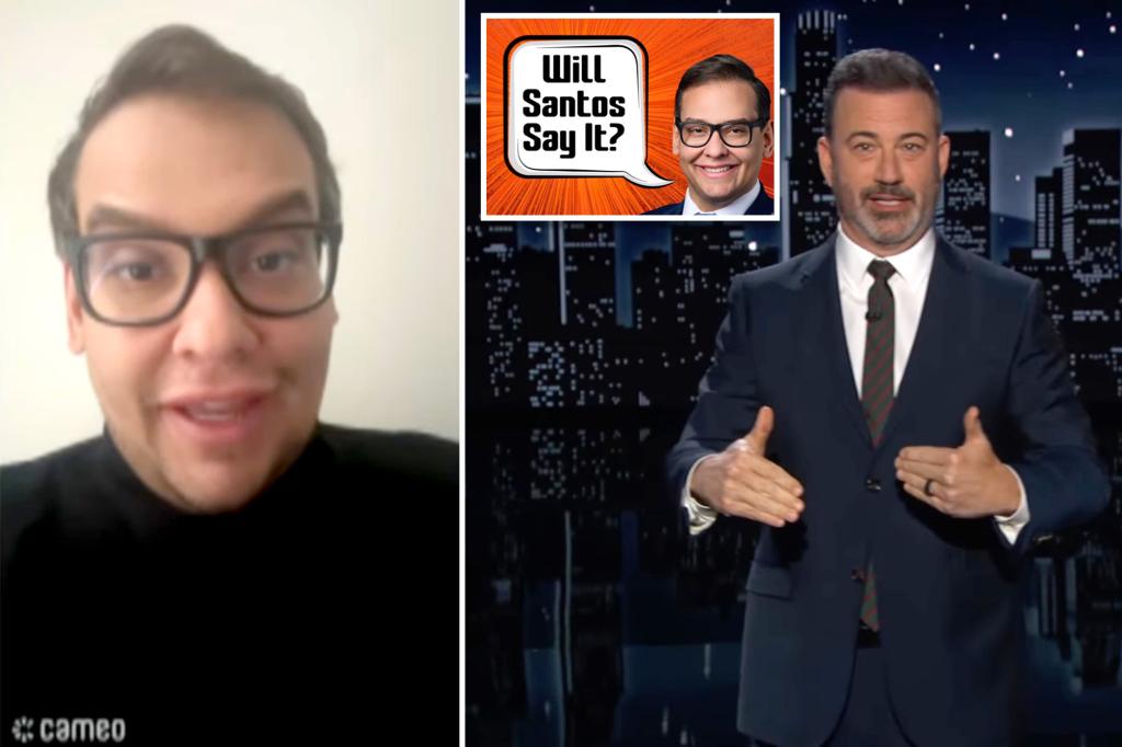 يهدد جورج سانتوس بمقاضاة جيمي كيميل من قناة ABC بسبب نزاع حول فيديو Cameo