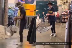 رجل من فلوريدا يذهب للصيد في بركة Bass Pro Shops، ويهرب بسمك التاربون الحي الذي يبلغ وزنه 50 رطلاً