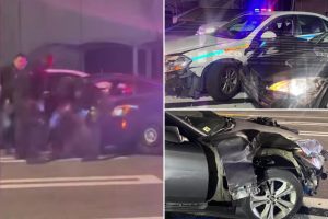 المشتبه به يصطدم بسيارته المسروقة بطرادات الشرطة في تاكو بيل: “أبقى قدمه على دواسة الوقود”