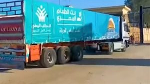 دخول 20 شاحنة مساعدات إنسانية للفلسطينيين عن طريق معبر رفح البري