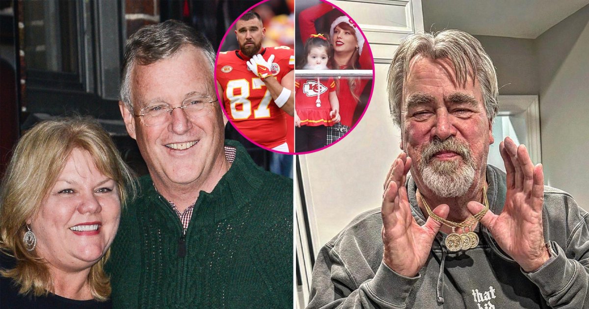 تايلور سويفت أولياء الأمور و Travis Kelce Dad يحضرون رؤساء VS Raiders Game