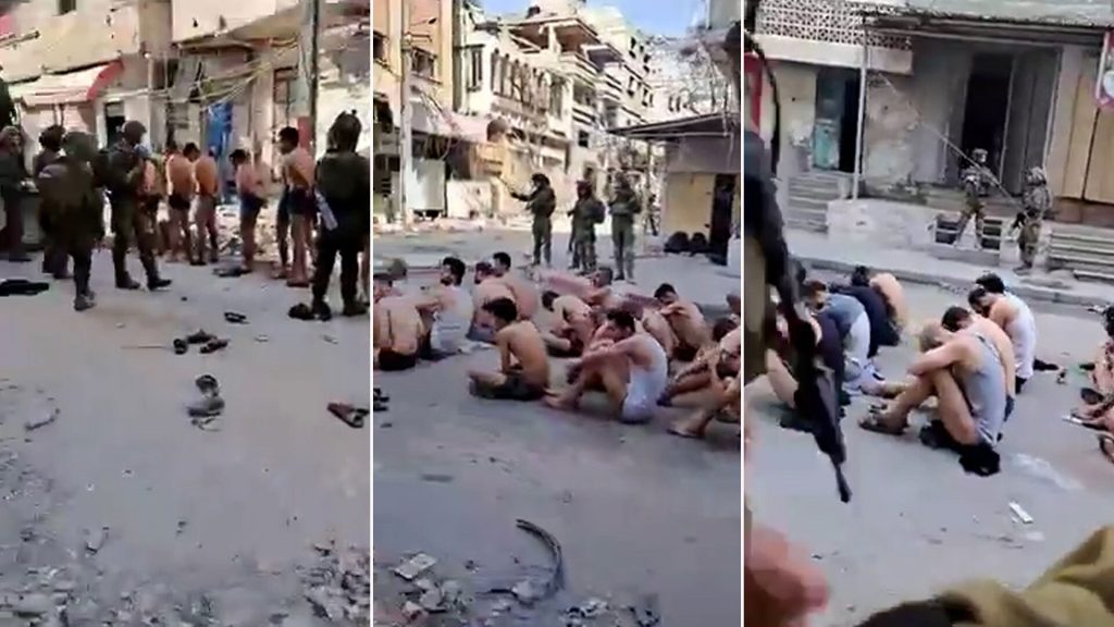 قوات الاحتلال تجرد نازحين من ملابسهم وتقتادهم لمكان مجهول