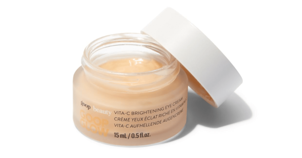 سيساعد كريم العين الذي يحتوي على فيتامين C من ماركة Goop Beauty التابعة لجوينيث بالترو على التخلص من انتفاخ عينيك
