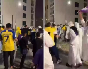 بعد المباراة النارية!! وقوع اشتباك عنيف بين جمهور العين الإماراتي والنصر السعودي