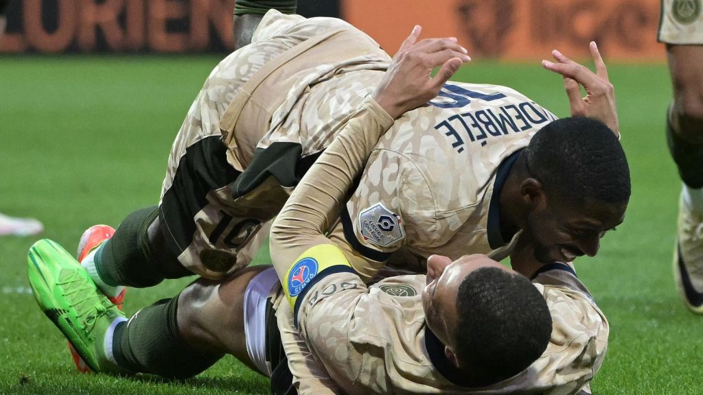 لوريان 1-4 باريس سان جيرمان – نجم كيليان مبابي وعثمان ديمبيلي مع اقتراب باريس سان جيرمان خطوة واحدة من لقب الدوري الفرنسي