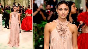 كاميلا مينديز هي إلهة أثيرية ترتدي رسنًا زهريًا في حفل Met Gala لعام 2024