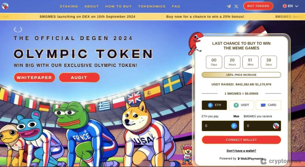 الفرصة الأخيرة للشراء! The Meme Games تدخل في وضع البداية للمطالبة بالرمز وإدراج DEX الساعة 10 صباحًا غدًا