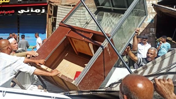 أسوان: تنظيم حملة لإزالة الإشغالات بشارع بورسعيد بكوم أمبو