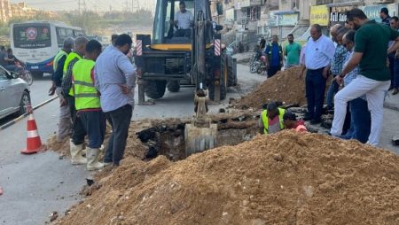 كسر بخط 800 مم.. قطع مؤقت للمياه بمنطقة الضغط في حدائق الأهرام