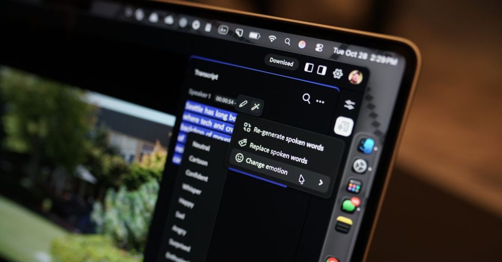حصريًا: الذكاء الاصطناعي التصحيحي من Adobe يمكنه تغيير عواطف التعليق الصوتي