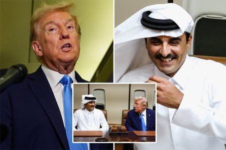 ترامب يستضيف أمير قطر على متن طائرة الرئاسة أثناء توجهه إلى آسيا
