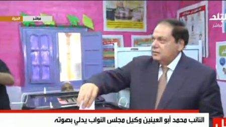 النائب محمد أبو العينين يدلي بصوته في انتخابات النواب.. فيديو