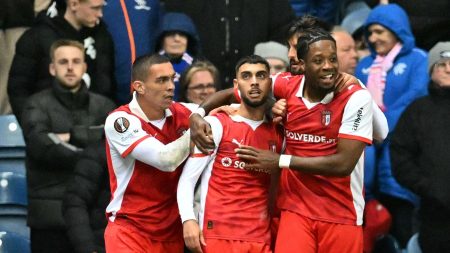 رينجرز يتعادل 1-1 مع براغا: غابرييل مارتينيز يضعف آمال الفريق في التأهل (Europa League).