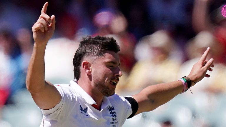 Josh Tongue celebrates wicket of Josh Inglis