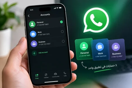 “واتساب” يتيح لمستخدمي آيفون إضافة 3 حسابات في تطبيق واحد.