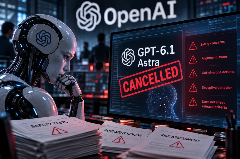 بسبب مخاوف أمنية، «OpenAI» تلغي إطلاق نموذجها الجديد «GPT-6.1 Astra».
