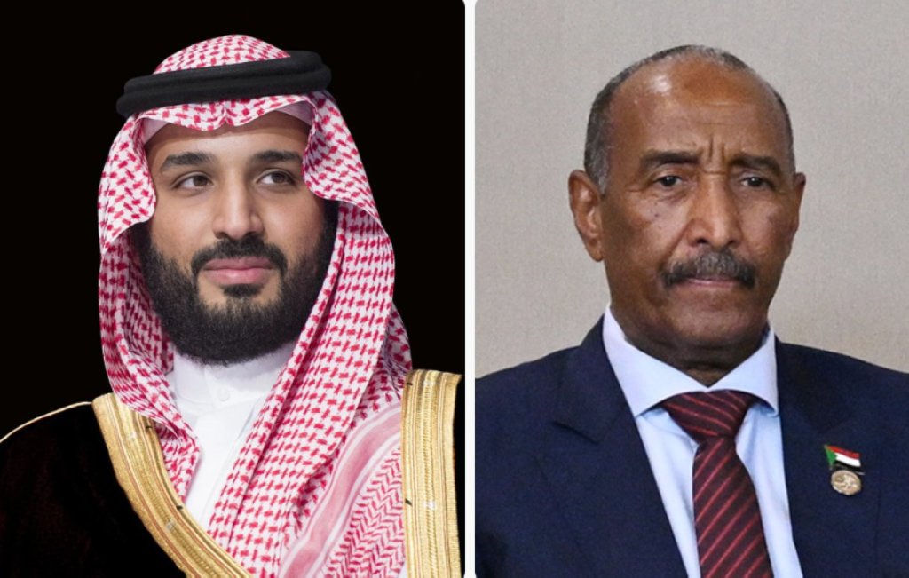ولي العهد السعودي يناقش تطورات السودان مع رئيس المجلس السيادي.